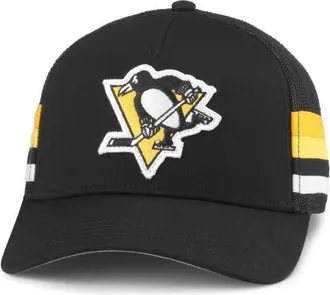 American Needle Mens American Needle Black Pittsburgh Penguins HotFoot Stripes Trucker Adjustable Hat at Nordstrom