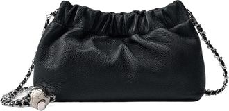 Generic Compatible For Cloud Bag Shoulder Handbag Womens Crossbody Bags Cowhide Underarm Small Chain Dumpling(Black)