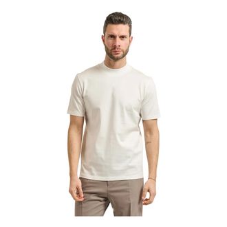 HUGO BOSS Tops, Heren, Wit, S, Katoen, Slim-fit T-shirt van gemerceriseerd katoen
