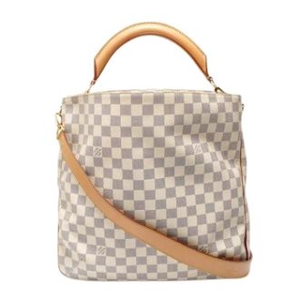 Louis Vuitton Pre-owned Handbags, female, White, Size: ONE SIZE Pre-owned Damier Azur Shoulder Bag