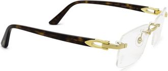 Cartier C Decor Demo Rectangular Mens Eyeglasses CT0287O 002 54