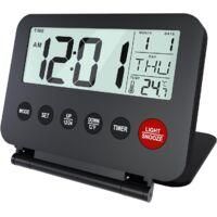 OEM Piccola Sveglia Digitale Da Viaggio, A Batteria, Portatile - Orologio Digitale, Sveglia, Funzione Snooze, Visualizzazione Della Temperatura E Retroill