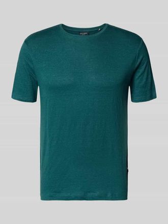 Olymp Level 5 T-Shirt aus Leinen-Elasthan-Mix mit Rundhalsausschnitt in Smaragd, Gr&ouml;&szlig;e XXL