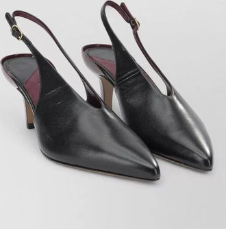 Chlo&eacute; leather slingback pumps