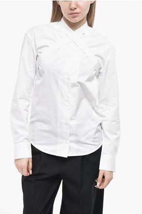 Off-white Cotton Poplin Blouse CROSSBELT size 36