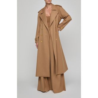 L'agence Brinley Oversize Suiting Trench Coat in Dark Macchiato at Nordstrom, Size Medium