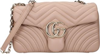 Gucci Marmont Borse a Spalla Donnas Pelle Beige/Rosa