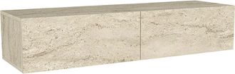 Vente-Unique Consolle Sospesa 2 Ante - Effetto Travertino Beige - Tenida