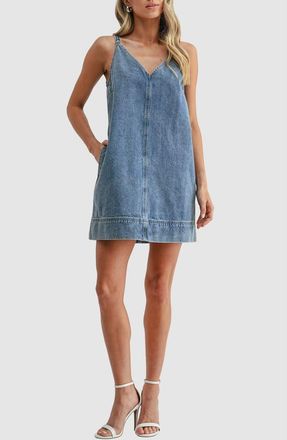 Lush Sleeveless Denim Minidress at Nordstrom Rack, Size Large