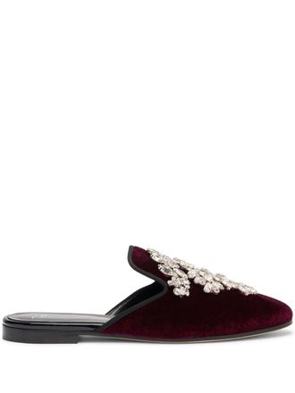 Giuseppe Zanotti Mules Elsa con cristalli - Rosso