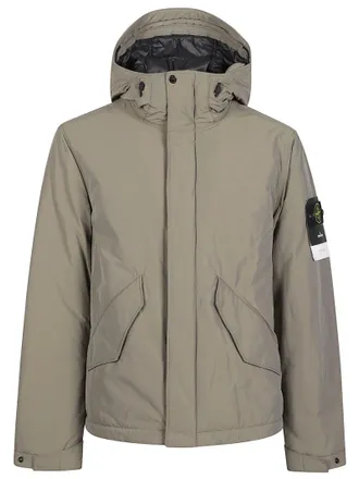 Stone Island Matte Taupe Hooded Down Jacket