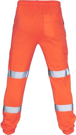 Generic Orange Hi Vis Waterproof Overtrousers, Reflective High Viz Visibility Safety Work Trousers Mens and Womens Combat Side Pocket Joggers Workwear Bottoms