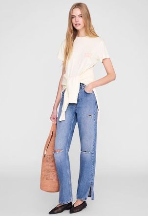 Anine Bing Shelley Surfer Tee in Washed Buttercream at Nordstrom, Size X-Small