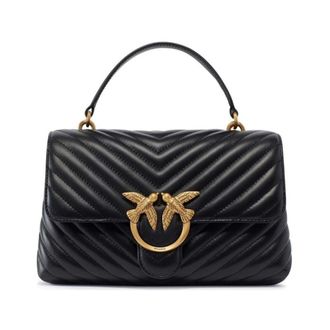 Pinko Love Lady Puff Classic - Dames - Handtassen - Zwart - ONE Size - Katoen - Tassen