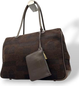 Bally Wool Leather Tote Bag (Pre-Owned)