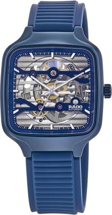 Rado True Square Automatic Skeleton Rhodium Rubber Strap Unisex Watch R27178205
