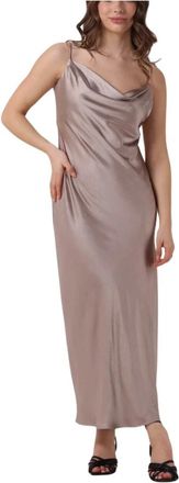 Notre-V Party Jurk - Dames - Feestkleedjes - Beige - L - Polyester - Kleedjes