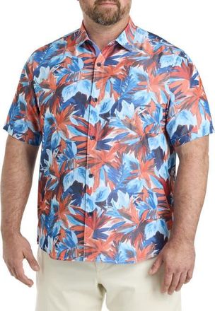 Tommy Bahama Big & Tall Coconut Point Firecracker Sport Shirt in Poppy Red at Nordstrom, Size Xx-Large