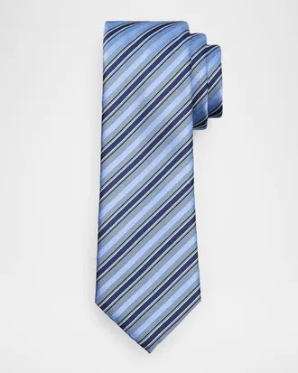 Emporio Armani Men & apos;s Multi-Stripe Silk Tie