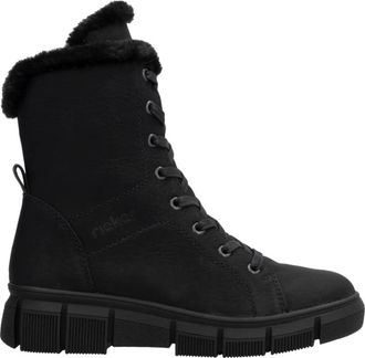 Rieker Casual Enkellaarsjes - Dames - Winterlaarzen - Zwart - 37 EU - Leer - Schoenen