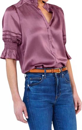 Go Silk Luxe Fleamarket Embroidered Top In Beet Root