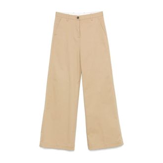 Nine In The Morning Beige Wide Trousers with Pockets - female - Nine In The Morning - Wide Trousers - Beige - W29 - Trousers