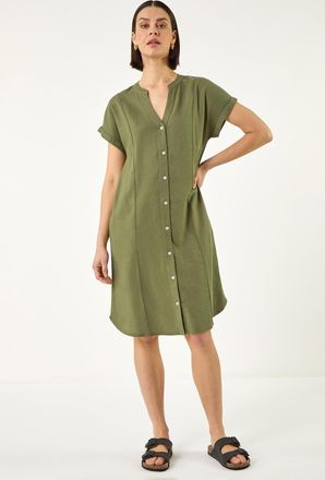 Roman Linen Mix Shift Dress