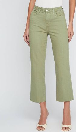 L'agence Wanda High Rise Crop Wide Leg Pant In Soft Army