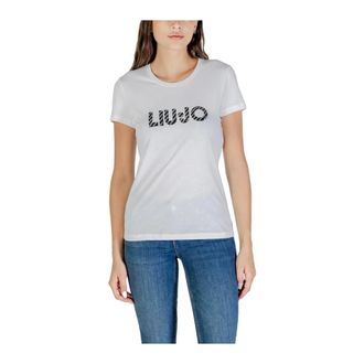 Liu Jo T-Shirts, female, White, XS, Printed Cotton Short Sleeve T-Shirt