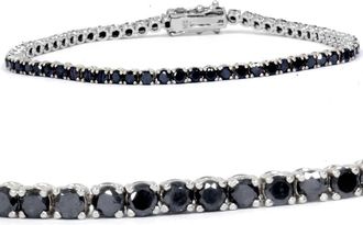 Pompeii3 3ct Black Diamond Tennis Bracelet 14K White Gold 7