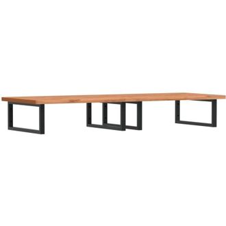 vidaXL Vidaxl - Estante De Lavabo De Pared De Acero Y Madera Maciza De Haya