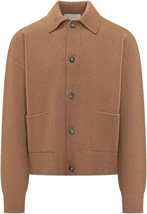 Ami Shirt Collar Cardigan - Heren - Vesten - Beige - M - Wol - Truien & Vesten