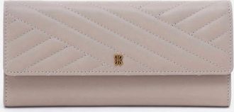 Hobo Jill Large Trifold Wallet In Warm Grey