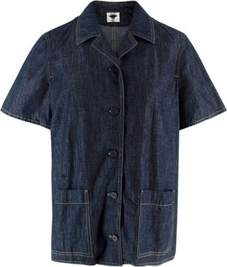 Dior Navy Denim Short Sleeve Shirt Size L