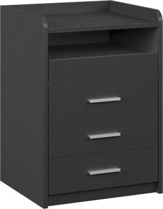 Vicco Mesilla De Noche Edis, Antracita, 45 X 64 Cm Con 3 Cajones, Vicco