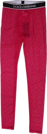 Dolce & Gabbana Womens Logo Nylon Leggings Pink Elastane