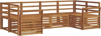 vidaXL Conjunto De Sof&aacute;s De Exterior 6 Uds. Natural Vidaxl