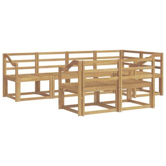 vidaXL Conjunto De Sof&aacute;s De Exterior 7 Uds. Blanco Vidaxl