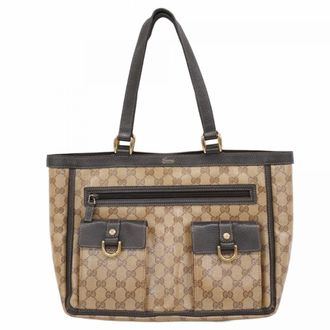 Gucci Brown Coated Canvas Tote Bag (Pre-Owned)