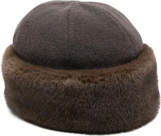 ALPO faux-fur trim beanie - Bruin