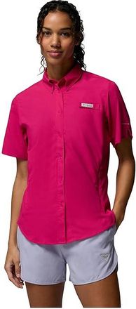 Columbia Tamiamitm II S/S Womens Short Sleeve Button Up Guava Pink : 2XL, Mesh/Polyester