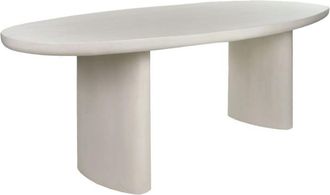 POMAX Mesa de comedor 12 plazas de yeso blanco