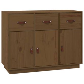 Berkfield Home Sideboard Honey Brown 100x40x75 cm Solid Wood Pine | Size: 100 x 40 x 75 cm