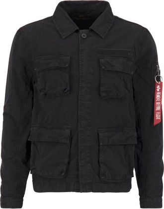 Alpha Industries Alpha Industries Mens Ripstop Cargo Overshirt - Black - Size X-Large