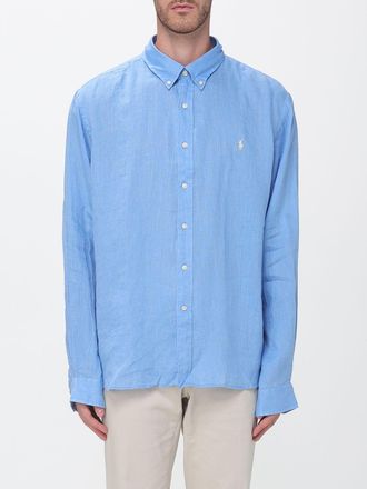 Polo Ralph Lauren Camicia in lino con collo button-down e logo Pony ricamato
