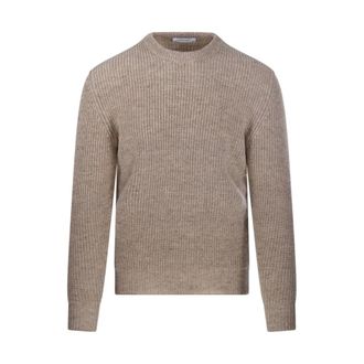 Lardini Round-neck Knitwear, male, Pink, Size: M 210 Round Neck Sweater