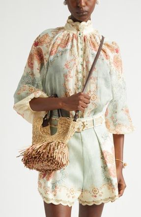 Zimmermann Small Goldentime Fringe Tote Bag in Natural at Nordstrom