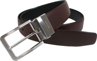 Boconi Reversible Embossed Leather Belt in Brown/Black at Nordstrom Rack, Size 32