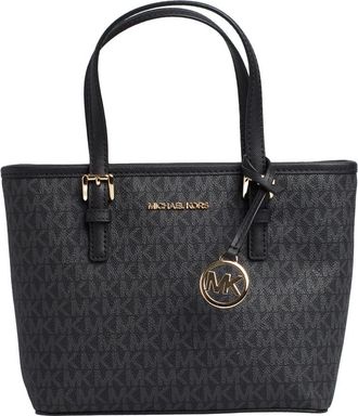Michael Kors Handtas met Logo Print en Gouden Accenten - Dames - Shoppers - Zwart - ONE Size - Polyester - Tassen