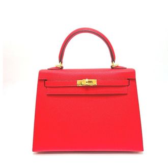 Herm&egrave;s Herm&egrave;s Red Kelly 25cms With Gold Hardware Size S